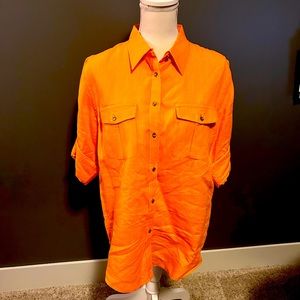 Women Large Ralph Lauren blouse orange.
